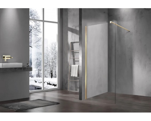 Душевая перегородка Vincea Walk-In VSW-1H600CLG 60 см, профиль золотой матовый, стекло прозрачное