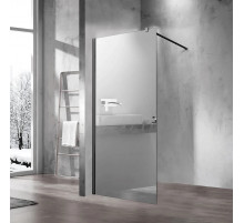 Душевая перегородка Vincea Walk-In VSW-1H100MRB 100 см, профиль черный матовый, стекло зеркальное