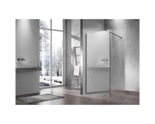 Душевая перегородка Vincea Walk-In VSW-1H100MRGM 100 см, профиль вороненая сталь, стекло зеркальное