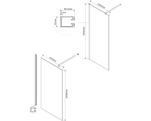 Душевая перегородка Vincea Walk-In VSW-1H110CGGM 100 см, профиль вороненая сталь, стекло тонированное