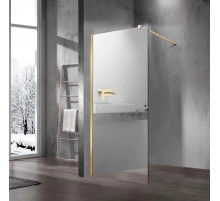 Душевая перегородка Vincea Walk-In VSW-1H900MRG 90 см, профиль золотой матовый, стекло зеркальное