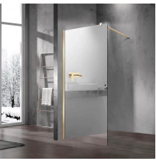 Душевая перегородка Vincea Walk-In VSW-1H900MRG 90 см, профиль золотой матовый, стекло зеркальное