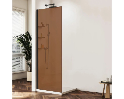 Душевая перегородка Vincea Walk-In HWS VSW-1HWS100GSB 99,8 см, профиль черный матовый, стекло янтарное