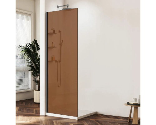 Душевая перегородка Vincea Walk-In HWS VSW-1HWS100GSGM 99,8 см, профиль вороненая сталь, стекло янтарное