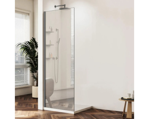Душевая перегородка Vincea Walk-In HWS VSW-1HWS900MRGM 89,8 см, профиль вороненая сталь, стекло зеркальное