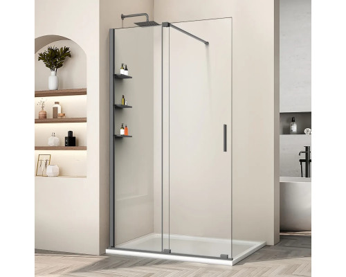 Душевая перегородка Vincea Walk-In WSL VSW-1WSL120CLGM 120 см, профиль вороненая сталь, стекло прозрачное