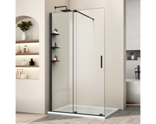 Душевая перегородка Vincea Walk-In WSL VSW-1WSL120CLB 120 см, профиль черный матовый, стекло прозрачное