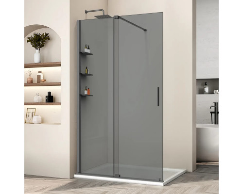Душевая перегородка Vincea Walk-In WSL VSW-1WSL120CGGM 120 см, профиль вороненая сталь, стекло тонированное