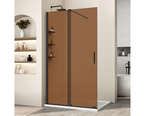 Душевая перегородка Vincea Walk-In WSL VSW-1WSL120GSB 120 см, профиль черный матовый, стекло янтарное