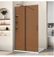 Душевая перегородка Vincea Walk-In WSL VSW-1WSL120GSGM 120 см, профиль вороненая сталь, стекло янтарное
