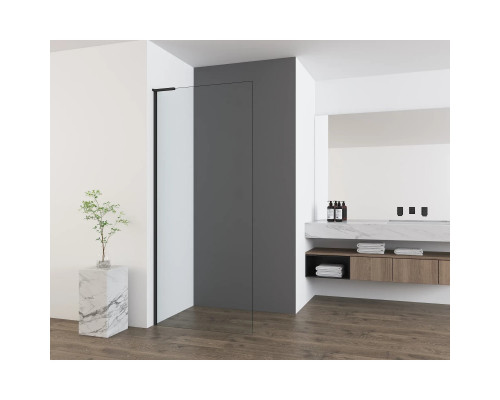 Душевая перегородка Vincea Walk-In HA VSW-7HA700CLB 70 см, профиль черный матовый, стекло прозрачное