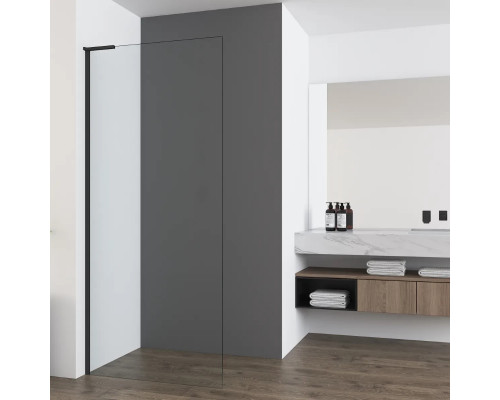 Душевая перегородка Vincea Walk-In HA VSW-7HA800CLB 80 см, профиль черный матовый, стекло прозрачное