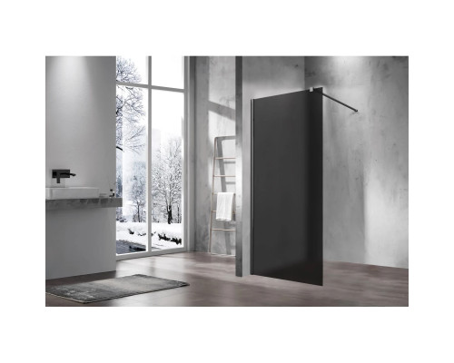 Душевая перегородка Vincea Walk-In VSW-1H900GFGM 90 см, профиль вороненая сталь, стекло тонированное матовое