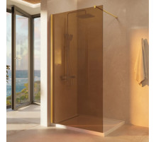 Душевая перегородка Vincea Walk-In VSW-1H100GSG 100 см, профиль золотой матовый, стекло янтарное