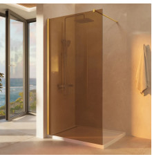Душевая перегородка Vincea Walk-In VSW-1H100GSG 100 см, профиль золотой матовый, стекло янтарное