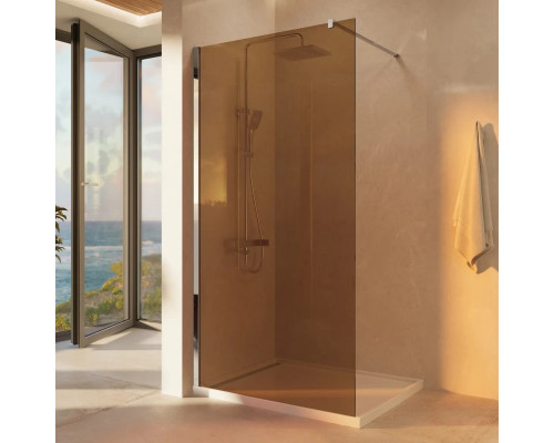 Душевая перегородка Vincea Walk-In VSW-1H100GS 100 см, профиль хром, стекло янтарное