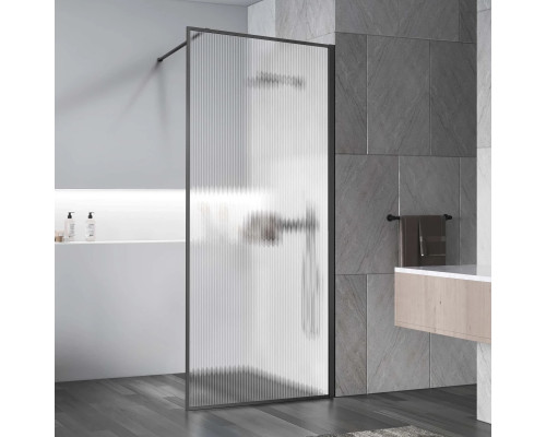 Душевая перегородка Vincea Walk-In HP Art VSW-1HP110FLGM 110 см, профиль вороненая сталь, стекло рифленое