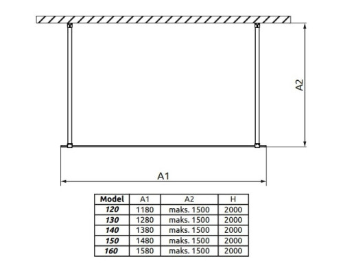 Приобрести Неподвижная перегородка Radaway Modo New Black I 140 прозрачное в магазине сантехники Santeh-Crystal.ru