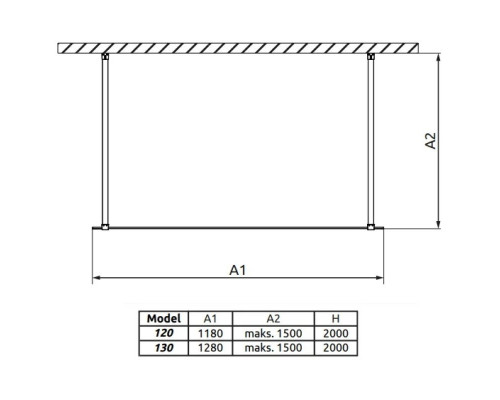 Купить Неподвижная перегородка Radaway Modo New Black I Frame 130 прозрачное в магазине сантехники Santeh-Crystal.ru
