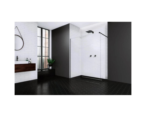 Купить Неподвижная перегородка Radaway Modo X II Black 100 прозрачное в магазине сантехники Santeh-Crystal.ru