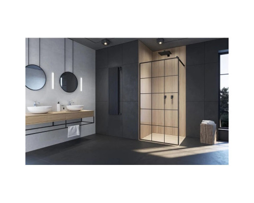 Купить Неподвижная перегородка Radaway Modo X Black II Factory 75 прозрачное в магазине сантехники Santeh-Crystal.ru