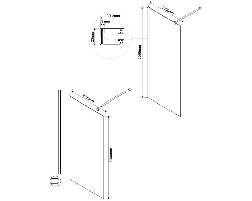 Неподвижная перегородка 100x200 см Vincea Walk-In VSW-1H100CG тонированное Неподвижная перегородка 100x200 см Vincea Walk-In VSW-1H100CG тонированное