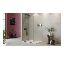 Неподвижная перегородка 130 см Cezares LIBERTA-L-1-TB-130-C-NERO прозрачное