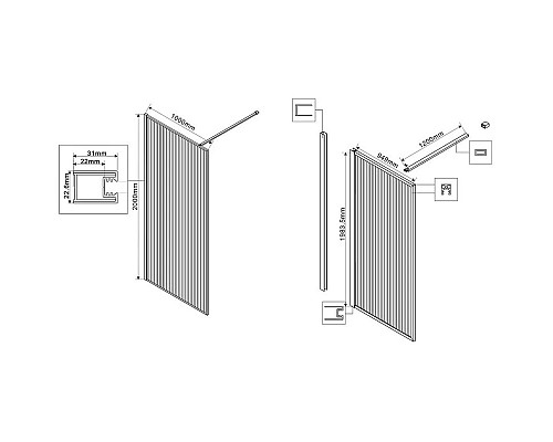 Santeh-Crystal.ru: Неподвижная перегородка 100 см Vincea Walk-In HP Art VSW-1HP100FLBG рифленое Заказать Неподвижная перегородка 100 см Vincea Walk-In HP Art VSW-1HP100FLBG рифленое в магазине сантехники Santeh-Crystal.ru