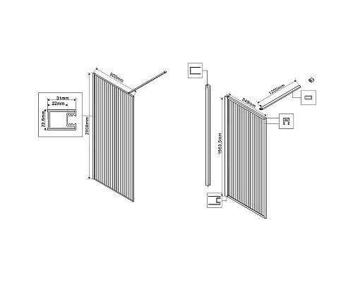 Купить Неподвижная перегородка 90 см Vincea Walk-In HP Art VSW-1HP900FLB рифленое в магазине сантехники Santeh-Crystal.ru