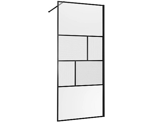 Купить Неподвижная перегородка 90 см Vincea Walk-In HC Art VSW-1HC900CFB прозрачное/рифленое в магазине сантехники Santeh-Crystal.ru