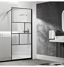Неподвижная перегородка 90 см Vincea Walk-In HC Art VSW-1HC900CFB прозрачное/рифленое