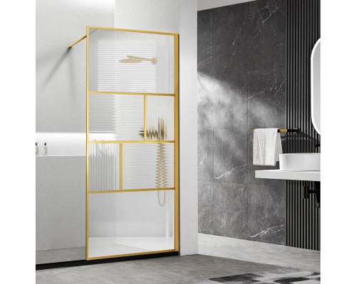 Заказать Неподвижная перегородка 90 см Vincea Walk-In HC Art VSW-1HC900CFBG прозрачное/рифленое в магазине сантехники Santeh-Crystal.ru