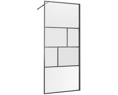 Купить Неподвижная перегородка 90 см Vincea Walk-In HC Art VSW-1HC900CFGM прозрачное/рифленое в магазине сантехники Santeh-Crystal.ru