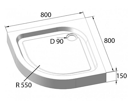 Приобрести Акриловый поддон 80x80 см BelBagno TRAY-BB-R-80-550-15-W в магазине сантехники Santeh-Crystal.ru
