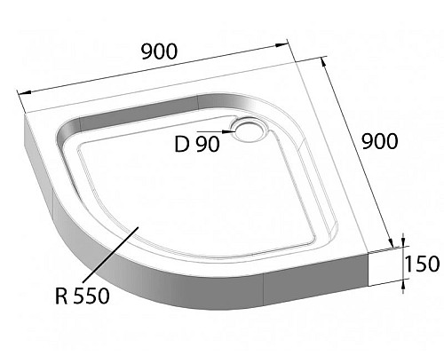 Приобрести Акриловый поддон 90x90 см BelBagno TRAY-BB-R-90-550-15-W в магазине сантехники Santeh-Crystal.ru