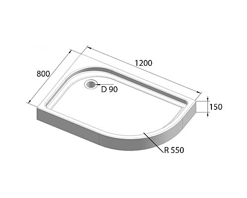 Приобрести Акриловый поддон 120x80 см BelBagno TRAY-BB-RH-120/80-550-15-W-L в магазине сантехники Santeh-Crystal.ru