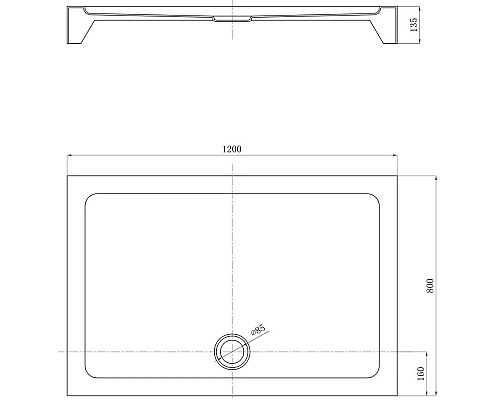 Заказать Акриловый поддон 120x80 см Black & White Stellar Wind 0812H00 в магазине сантехники Santeh-Crystal.ru