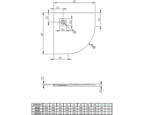 Santeh-Crystal.ru: Поддон из литого мрамора 90x90 см Radaway Kyntos A Anthracite HKA9090-64 Приобрести Поддон из литого мрамора 90x90 см Radaway Kyntos A Anthracite HKA9090-64 в магазине сантехники Santeh-Crystal.ru