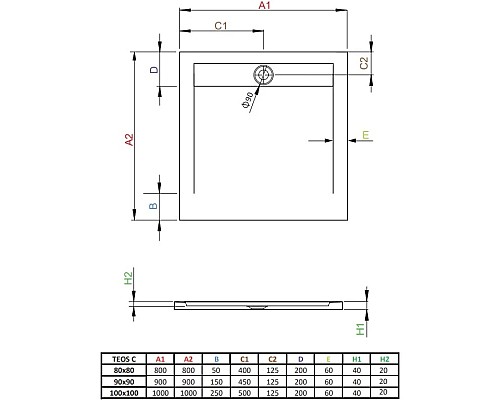 Приобрести Поддон из литого мрамора 80x80 см Radaway Teos C White HTC8080-04 в магазине сантехники Santeh-Crystal.ru