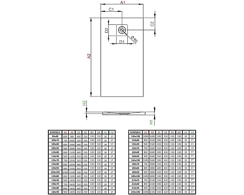 Купить Поддон из литого мрамора 100x70 см Radaway Kyntos F Anthracite HKF10070-64 в магазине сантехники Santeh-Crystal.ru