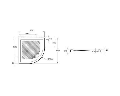 Приобрести Керамический поддон 90х90 см Jacob Delafon Kyreo EN107-00 в магазине сантехники Santeh-Crystal.ru