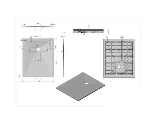Душевой поддон из литьевого мрамора 110x90 см Vincea VST-4SR9011G