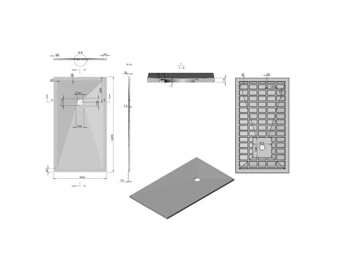 Душевой поддон из литьевого мрамора 160x90 см Vincea VST-4SR9016G