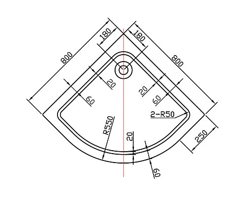 Акриловый поддон 80x80 см Vincea VST-2AQ-8080