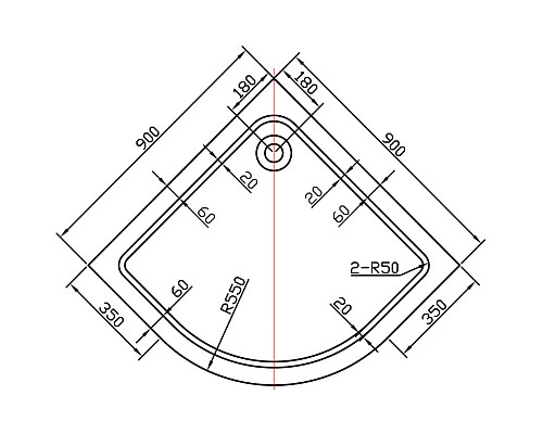 Акриловый поддон 90x90 см Vincea VST-2AQ-9090