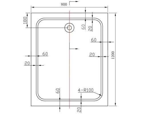 Акриловый поддон 120x80 см Vincea VST-2AR-8012