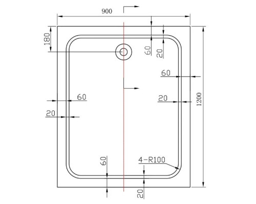 Акриловый поддон 120x90 см Vincea VST-2AR-9012