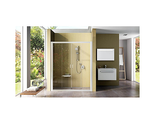 Приобрести Душевые раздвижные двери Ravak Rapier NRDP4 160 белый Transparent 0ONS0100Z1 в магазине сантехники Santeh-Crystal.ru