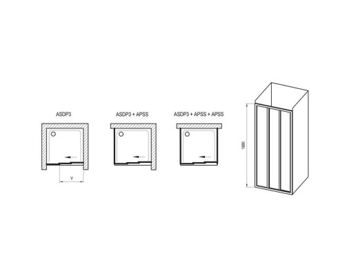 Заказать Душевая дверь 110 см Ravak Supernova ASDP3 00VD0102ZG Grape в магазине сантехники Santeh-Crystal.ru