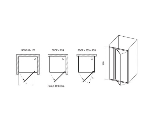 Заказать Душевая дверь 80 см Ravak Supernova SDOP 03V40100Z1 прозрачное в магазине сантехники Santeh-Crystal.ru